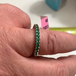 Ring size 8. Sterling silver and emerald green stones. NWT